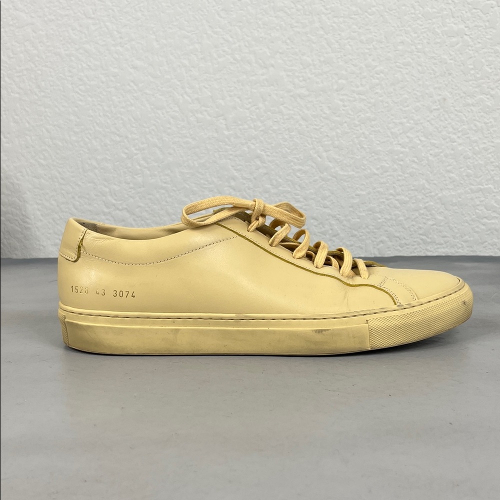 Common Projects Original Achilles Yellow Lace Up Low Top Sneakers